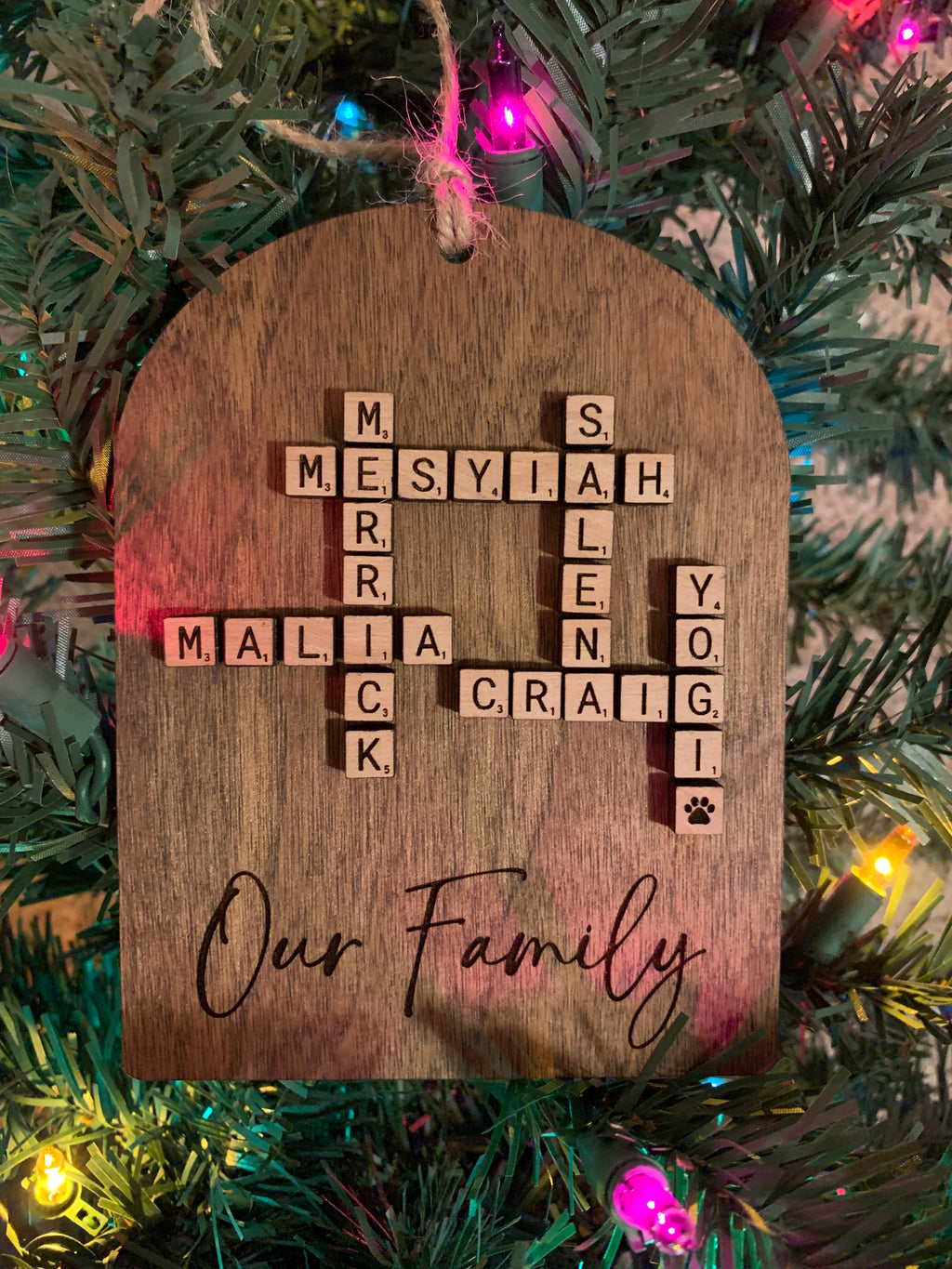 Christmas - Scrabble Family Ornament
