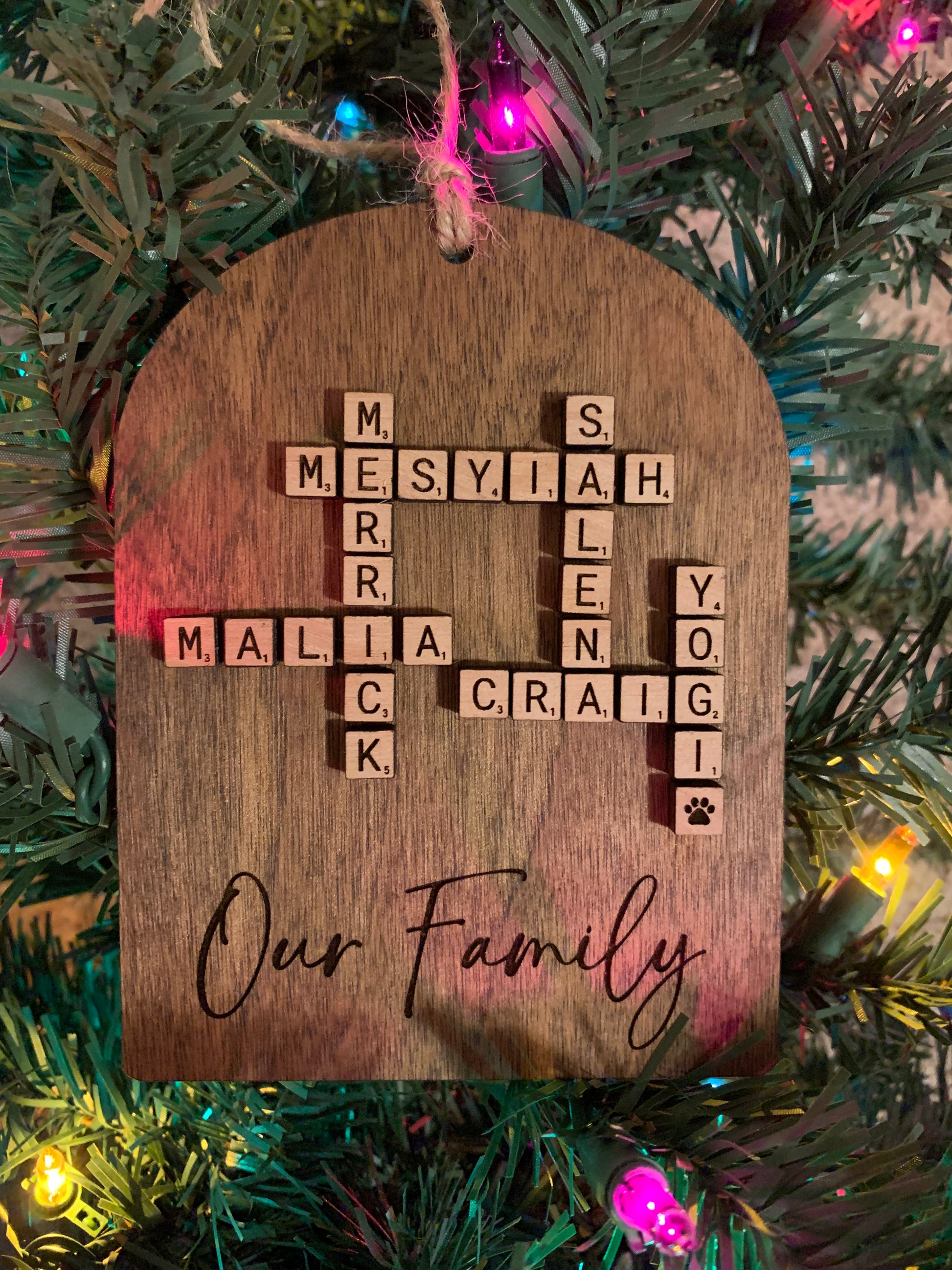 Christmas - Scrabble Family Ornament