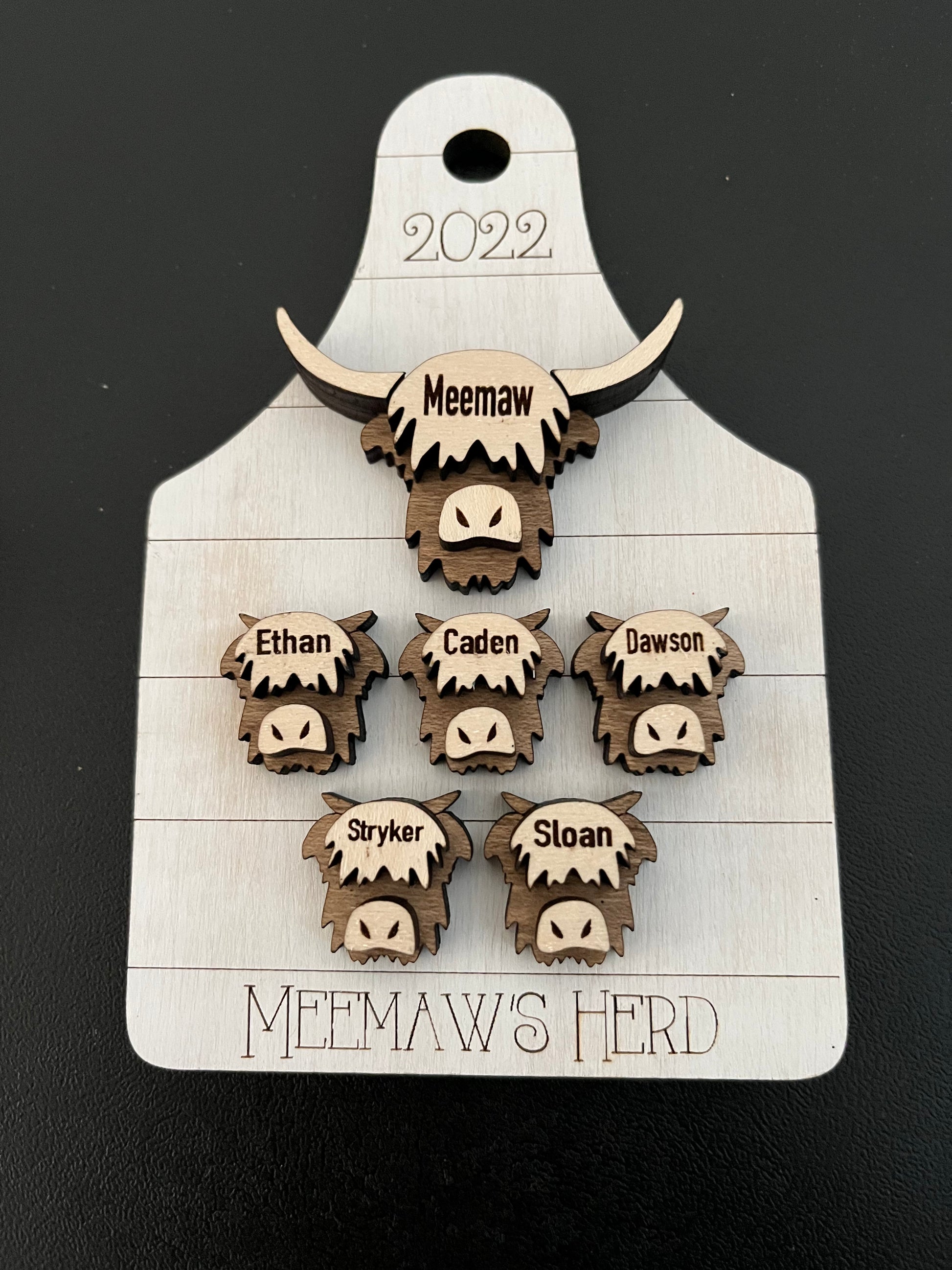 Highland Cow Personalized Family Ornament