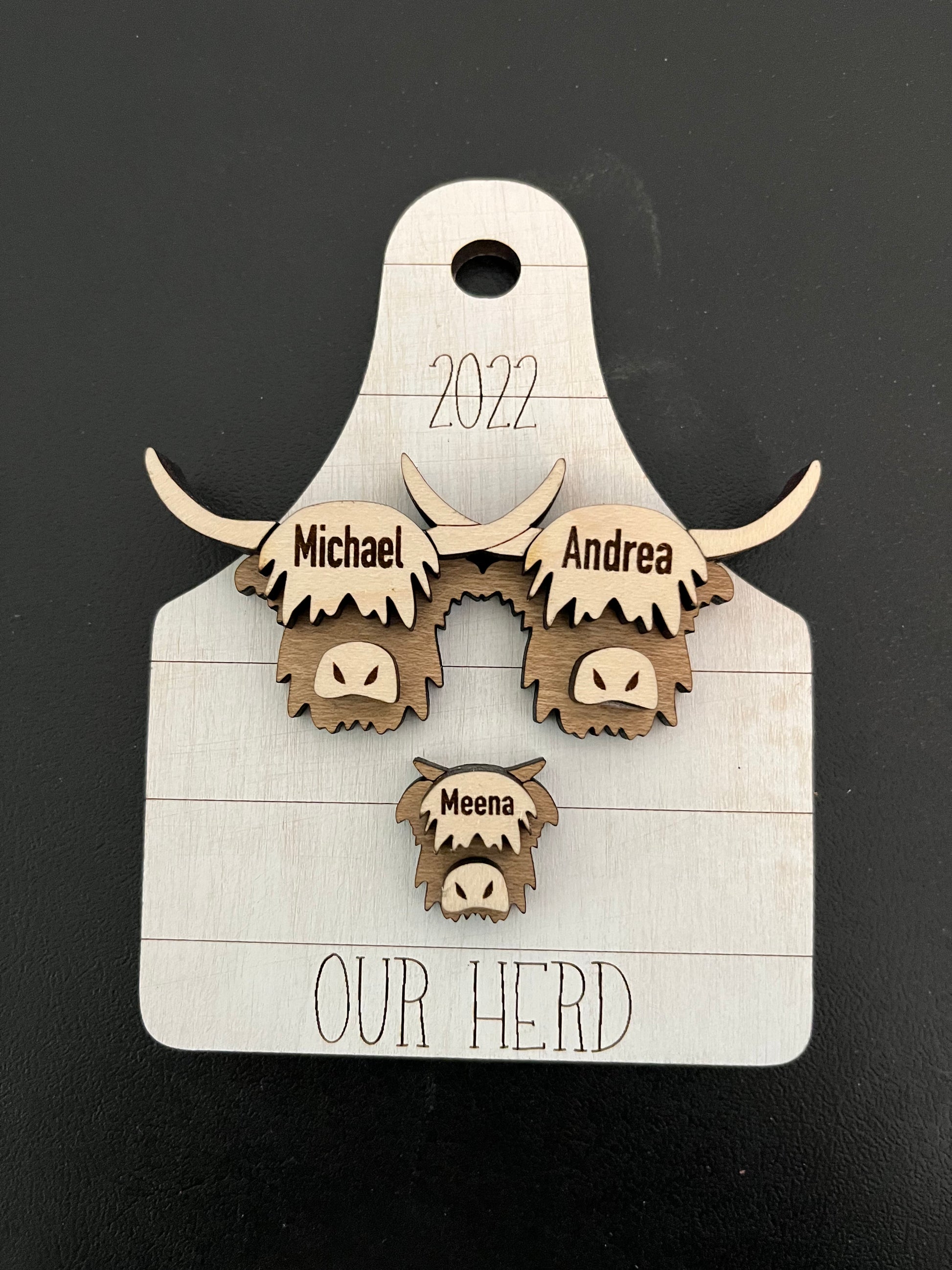 Highland Cow Personalized Family Ornament